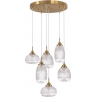 Lampa wisząca szklana vintage Tripsi VI 51cm przeźroczysty / złoty mosiądz
