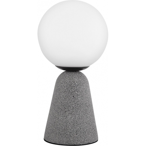 Lampa stołowa betonowo-szklana Noon biało-szara
