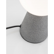 Lampa stołowa betonowo-szklana Noon biało-szara