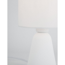 Lampa stołowa betonowa z abażurem Noon biała
