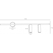 Kinkiet podłużny Trevo II prawy 80cm czarno-mosiężny Aldex