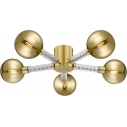 Mida 58cm brushed brass&golden glass ceiling lamp with 5 glass spheres ZumaLine