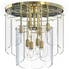 Nira 43cm transparent&gold glass ceiling lampZumaLine