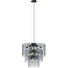 Nira 56cm black chrome&smoked glass glass pendant lamp ZumaLine