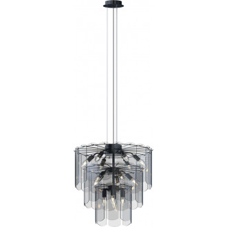 Nira 56cm black chrome&smoked glass glass pendant lamp ZumaLine