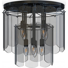 Nira 43cm black chrome&smoked glass glass ceiling lamp ZumaLine