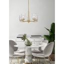Żyrandol wiszący szklany Tazza 60cm przeźroczysty / złoty Zumaline