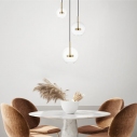 Enceladus LED 47.5cm transparent&gold bronze 3 glass globes pendant lamp ZumaLine