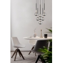 Lampa wisząca 7 szklanych kul Arcturus 46cm czarny mat / francuskie złoto / szkło chrom Zumaline