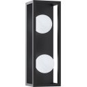 Piro alabaster glass&black double glass globes wall light ZumaLine