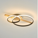 Plafon nowoczesny dwupunktowy z drewnem Almeria LED 60x40,9cm czarny Zumaline