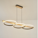Lampa wisząca podłużna z drewnem Almeria III LED 150cm czarny Zumaline
