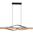 Lampa nowoczesna z drewnem Baez LED 100cm czarny / brąz Zumaline