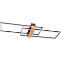 Minar LED 90x26cm black modern ceiling lamp with wood ZumaLine