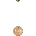 Fengari 35cm amber&antique brass glass globe pendant lamp Markslojd
