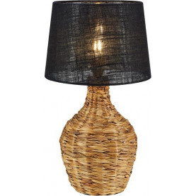Lampa stołowa pleciona z abażurem Paglia 32cm czarny / naturalny Markslojd