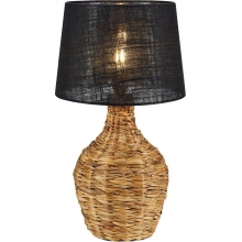 Lampa stołowa pleciona z abażurem Paglia 32cm czarny / naturalny Markslojd