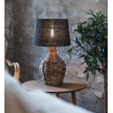 Paglia 32cm black&natural woven table lamp with shade Markslojd