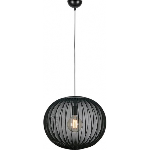 Lampa wisząca kula z abażurem Florence 50cm czarna Markslojd