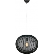 Lampa wisząca kula z abażurem Florence 50cm czarna Markslojd