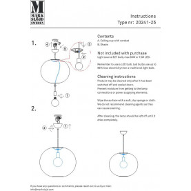 Lampa wisząca kula z abażurem Florence 50cm biała Markslojd 2