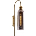 Campanila smoked glass&brass glass swing arm wall lamp Maxlight