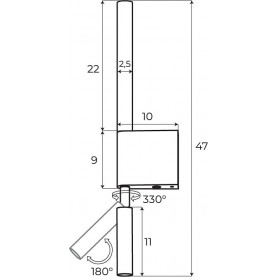 Kinkiet dwupunktowy z reflektorkiem Organic LED 3000K szczotkowane złoto Maxlight 2