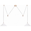 Vulcano LED 3000K 110cm white&gold adjustable 2 cone pendant lamp Maxlight