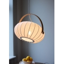 Lampa wisząca z abażurem DC Textile 40cm biały / drewno HaloDesign