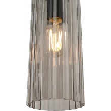 Lampa wisząca szklana z ryflowanym kloszem Miella 10cm szkło dymione Nordlux