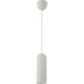 Lampa wisząca szklana z ryflowanym kloszem Miella 10cm biała Nordlux