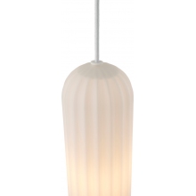 Lampa wisząca szklana z ryflowanym kloszem Miella 10cm biała Nordlux