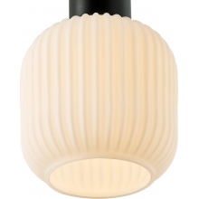 Lampa szklana z ryflowanym kloszem Milford Mini 15cm biały / czarny Nordlux
