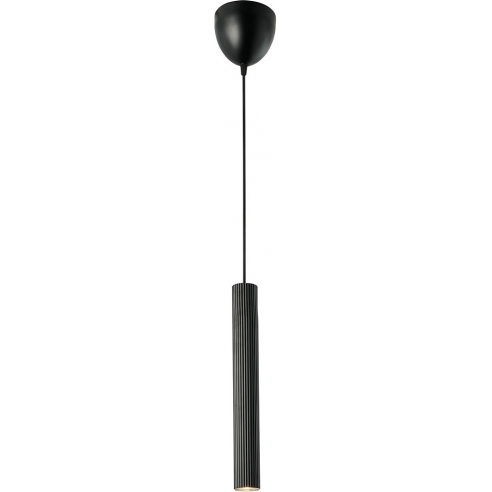 Lampa wisząca tuba ryflowana Vico 5cm czarna Nordlux