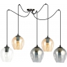 Stylizowana Lampa wisząca szklana "pająk" Level V czarny/multikolor Emibig do jadalni i salonu