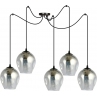 Stylizowana Lampa wisząca szklana "pająk" Level V czarno-grafitowa Emibig do jadalni i salonu