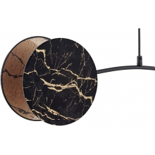 Lampa wisząca 2 punktowa z abażurami Motif 82cm czarno-złoty imitacja marmuru Emibig