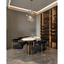 Lampa sufitowa szklana dekoracyjna Allure LED 60cm złoty mat / szampański / przeźroczysty MaxLight