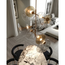 Lampa sufitowa szklana dekoracyjna Allure LED 60cm złoty mat / szampański / przeźroczysty MaxLight