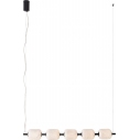 Elena LED 115cm white silk&black japandi long pendant lamp Maxlight