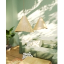 Sakura 33.5cm oak wooden cone shade pendant lamp Maxlight