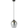 Stylizowana Lampa wisząca szklana Istar 14 czarno-grafitowa Emibig do jadalni i salonu