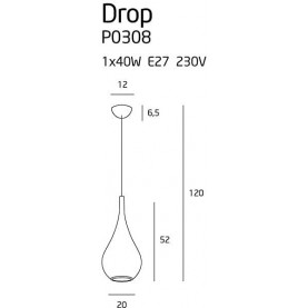 Lampa wisząca "kropla" Drop 20cm złota MaxLight 2