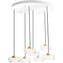 Lampa wisząca Lipari VII Round LED 62cm 3000K przeźroczysty / złoto szczotkowane MaxLight