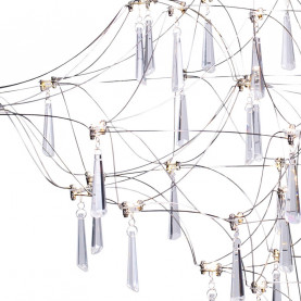 Żyrandol kryształowy Crystal Net LED 80cm Step Into Design - designerski żyrandol LED. Elegancki, chromowany stelaż z licznymi kryształowymi elementami. 80cm średnicy. Nowoczesny design, idealny do salonu lub jadalni. Oświetlenie LED energooszczędne. 2