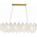 Lampa wisząca szklana dekoracyjna Piuma Long 100cm biały / mosiądz Step Into Design