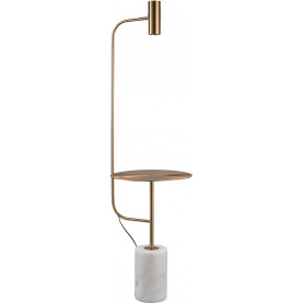 Lampa podłogowa ze stolikiem Vincent LED złoty / marmur Step Into Design