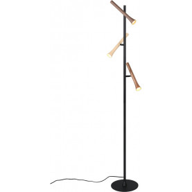 Lampa podłogowa 3 punktowa ze ściemniaczem Fiato LED 150cm brąz / czarny Trio