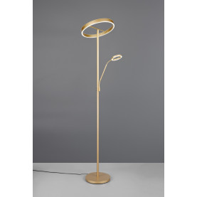 Lampa podłogowa Willis LED Trio 180cm złota - nowoczesna lampa stojąca LED.  Elegancka, złota konstrukcja z regulowaną lampką do czytania.  Ściemniacz zapewnia komfortowe dopasowanie oświetlenia.  Wysokość 180cm. Idealna do salonu lub sypialni. 2