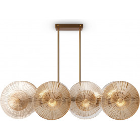 Lampa wisząca szklana art deco Aster 103cm przeźroczysty / złoty Maytoni